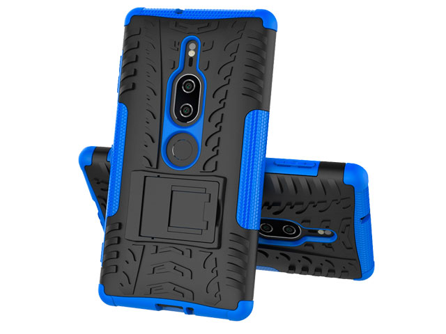 Чехол Yotrix Shockproof case для Sony Xperia XZ2 premium (синий, пластиковый)