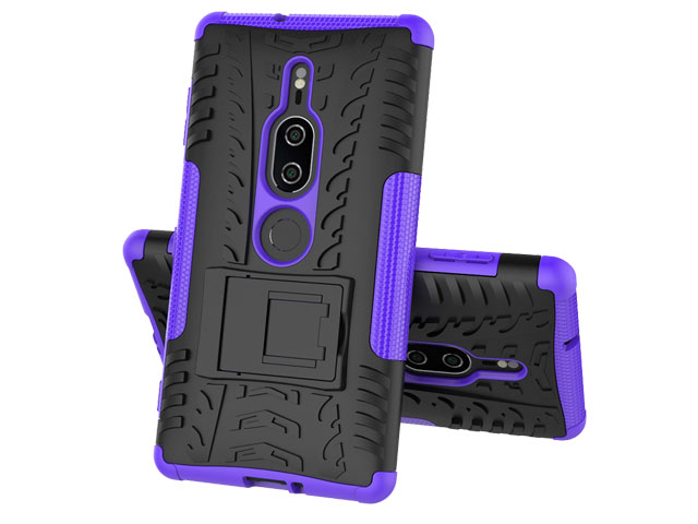 Чехол Yotrix Shockproof case для Sony Xperia XZ2 premium (фиолетовый, пластиковый)