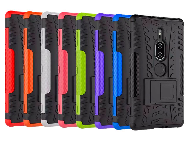 Чехол Yotrix Shockproof case для Sony Xperia XZ2 premium (фиолетовый, пластиковый)
