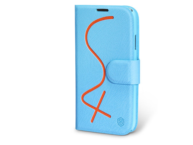 Чехол Nillkin Fashion-in leather case для Samsung Galaxy S4 i9500 (голубой, кожанный)