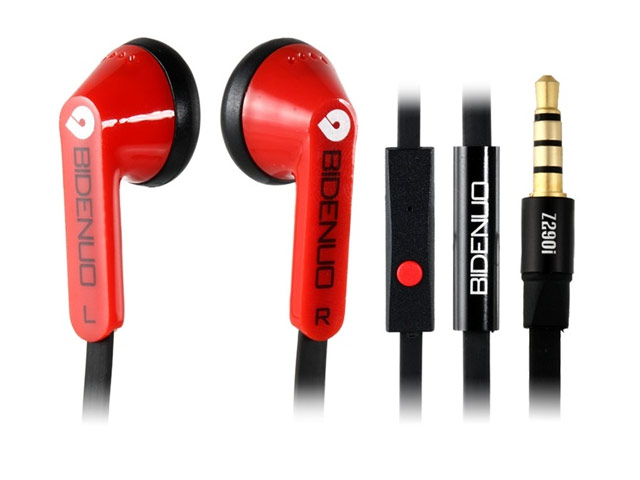 Наушники Bidenuo Super Bass Z290i (с микрофоном) (20-20000 Гц, 8 мм) (красные)