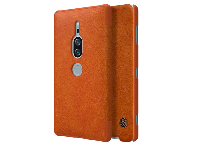 Чехол Nillkin Qin leather case для Sony Xperia XZ2 premium (коричневый, кожаный)