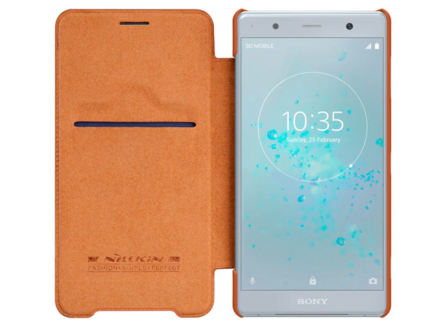 Чехол Nillkin Qin leather case для Sony Xperia XZ2 premium (коричневый, кожаный)