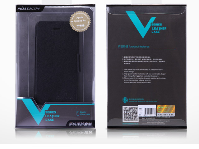 Чехол Nillkin V-series Leather case для Apple iPhone 5 (черный, кожанный)