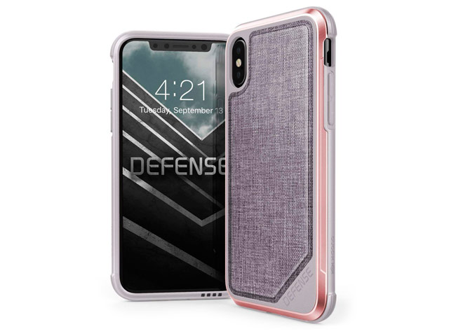 Чехол X-doria Defense Lux для Apple iPhone X (Rose Gold, маталлический)