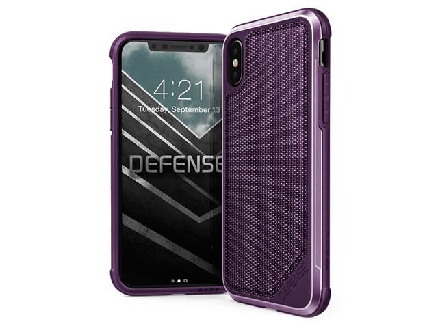 Чехол X-doria Defense Lux для Apple iPhone X (Purple Nylon, маталлический)