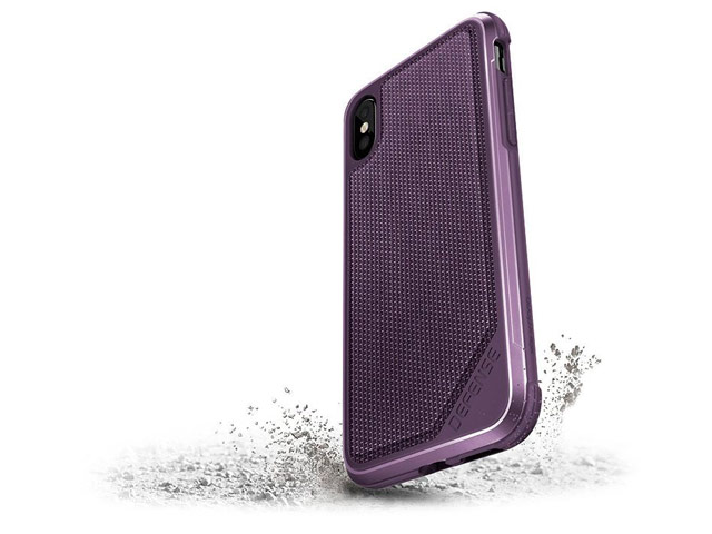 Чехол X-doria Defense Lux для Apple iPhone X (Purple Nylon, маталлический)