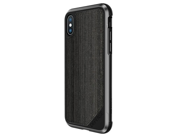 Чехол X-doria Defense Lux для Apple iPhone X (Stripes Fabric, маталлический)