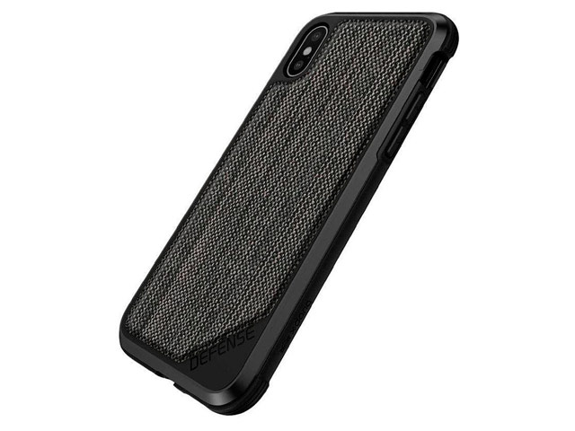 Чехол X-doria Defense Lux для Apple iPhone X (Stripes Fabric, маталлический)