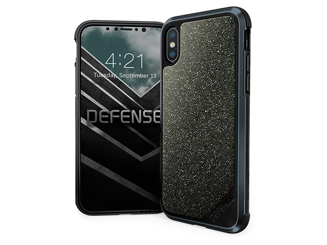 Чехол X-doria Defense Lux для Apple iPhone X (Crystal Black, маталлический)