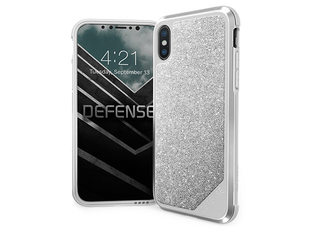 Чехол X-doria Defense Lux для Apple iPhone X (Crystal Sliver, маталлический)