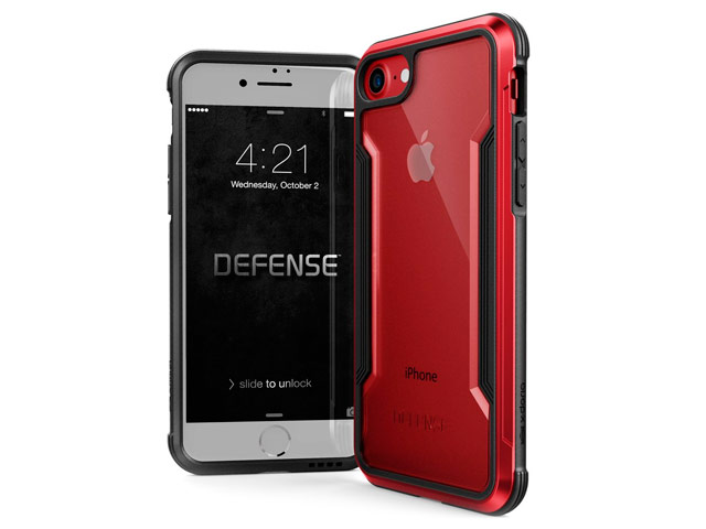 Чехол X-doria Defense Shield для Apple iPhone 6/7/8 (красный, маталлический)