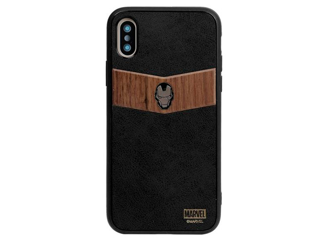 Чехол Marvel Avengers Wood case для Apple iPhone X (Ironman, кожаный)