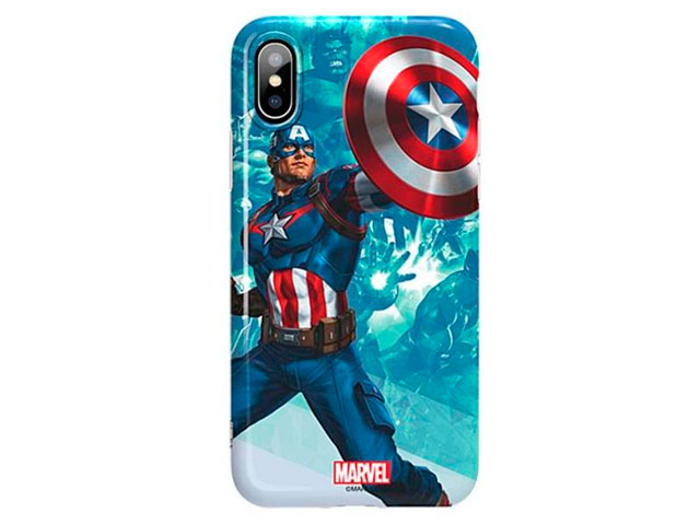 Чехол Marvel Avengers Hard 3D case для Apple iPhone X (Captain America, пластиковый)