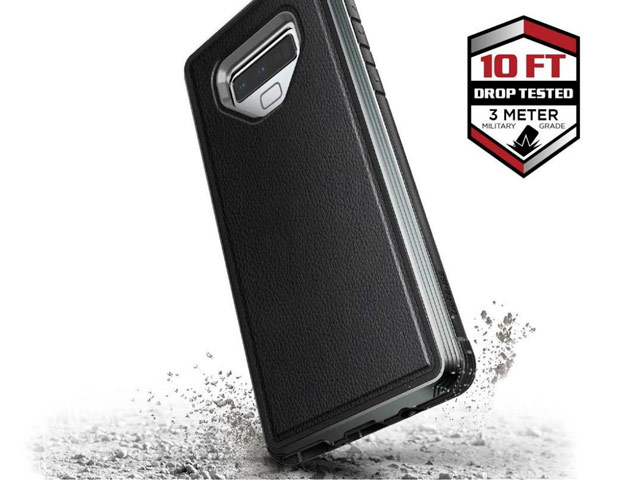 Чехол X-doria Defense Lux для Samsung Galaxy Note 9 (Black Leather, маталлический)