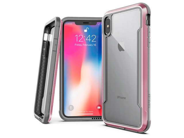 Чехол X-doria Defense Shield для Apple iPhone XS (розово-золотистый, маталлический)