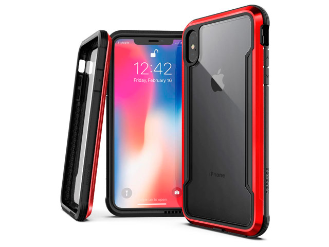 Чехол X-doria Defense Shield для Apple iPhone XS (красный, маталлический)