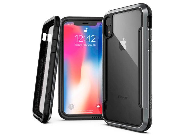 Чехол X-doria Defense Shield для Apple iPhone XR (черный, маталлический)