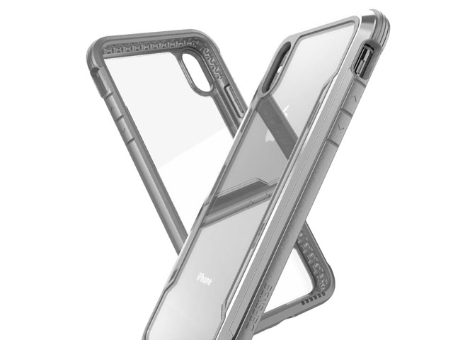 Чехол X-doria Defense Shield для Apple iPhone XS max (серебристый, маталлический)