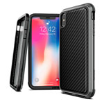 Чехол X-doria Defense Lux для Apple iPhone XS (Black Carbon, маталлический)