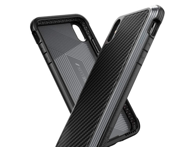 Чехол X-doria Defense Lux для Apple iPhone XS (Black Carbon, маталлический)