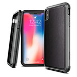 Чехол X-doria Defense Lux для Apple iPhone XS (Black Leather, маталлический)