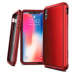 Чехол X-doria Defense Lux для Apple iPhone XS (Red Leather, маталлический)