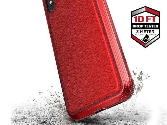 Чехол X-doria Defense Lux для Apple iPhone XS (Red Leather, маталлический)