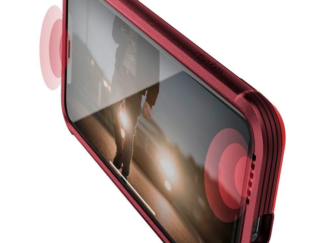 Чехол X-doria Defense Lux для Apple iPhone XS (Red Leather, маталлический)