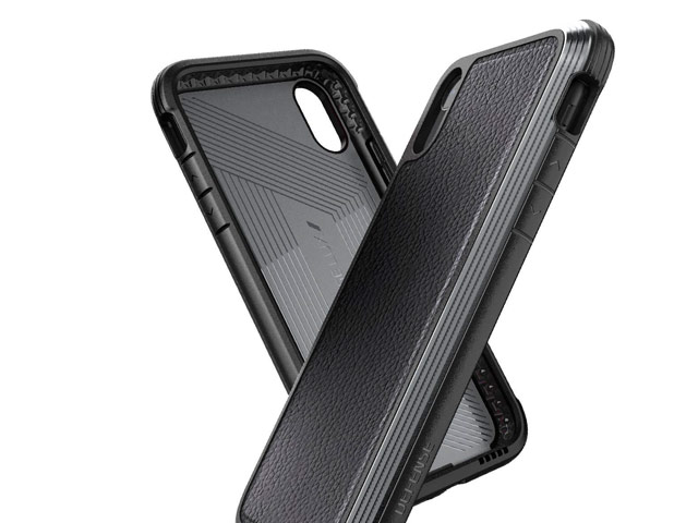 Чехол X-doria Defense Lux для Apple iPhone XR (Black Leather, маталлический)
