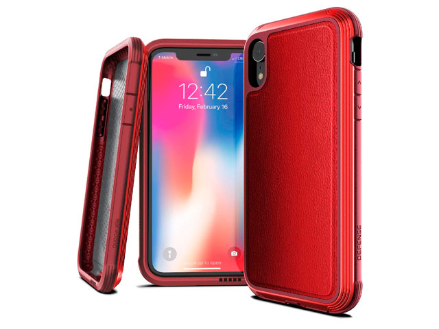 Чехол X-doria Defense Lux для Apple iPhone XR (Red Leather, маталлический)