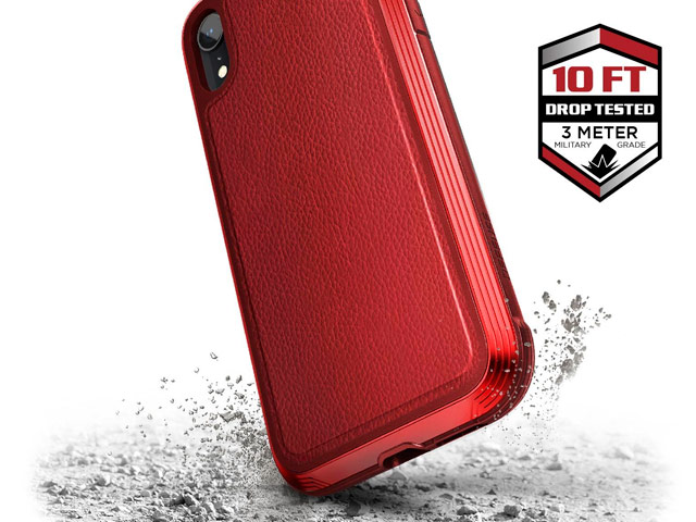 Чехол X-doria Defense Lux для Apple iPhone XR (Red Leather, маталлический)