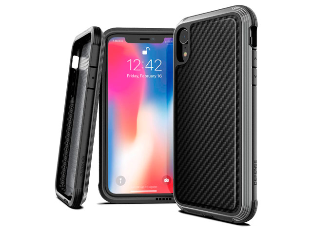 Чехол X-doria Defense Lux для Apple iPhone XR (Black Carbon, маталлический)