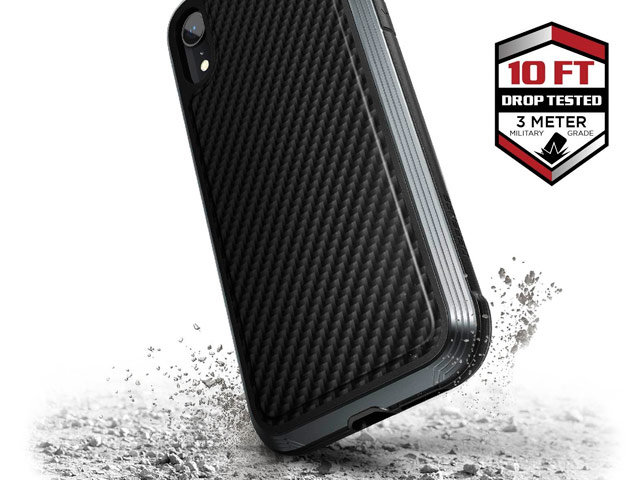 Чехол X-doria Defense Lux для Apple iPhone XR (Black Carbon, маталлический)