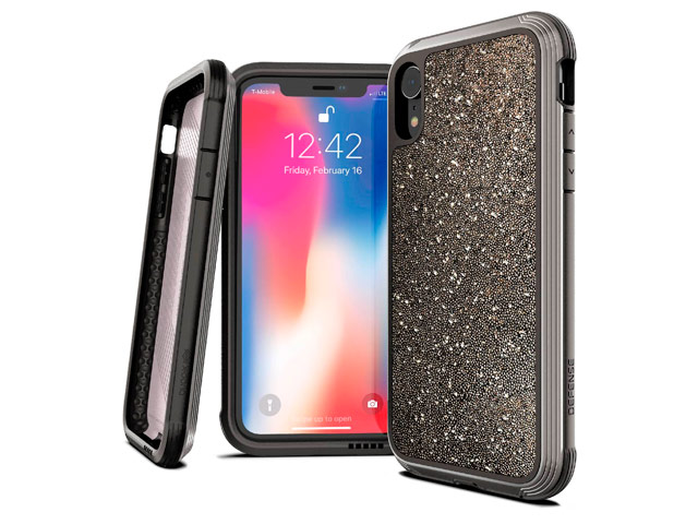 Чехол X-doria Defense Lux для Apple iPhone XR (Crystal Black, маталлический)