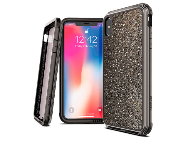 Чехол X-doria Defense Lux для Apple iPhone XS max (Crystal Black, маталлический)