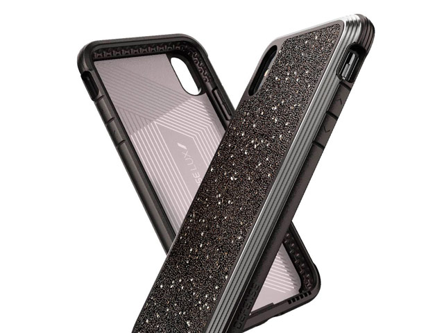 Чехол X-doria Defense Lux для Apple iPhone XS max (Crystal Black, маталлический)