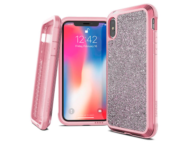 Чехол X-doria Defense Lux для Apple iPhone XS max (Crystal Pink, маталлический)