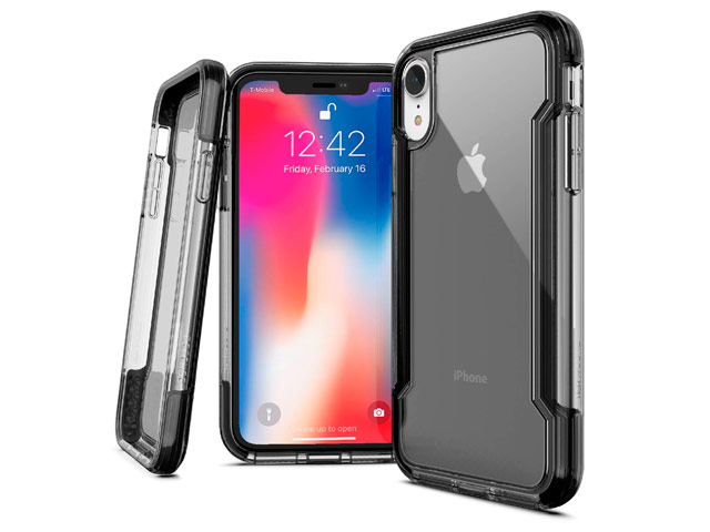 Чехол X-doria Defense Clear для Apple iPhone XR (черный, пластиковый)