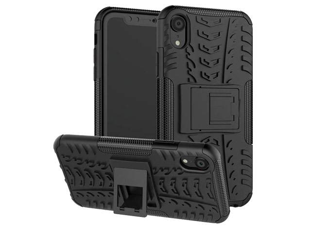 Чехол Yotrix Shockproof case для Apple iPhone XR (черный, пластиковый)