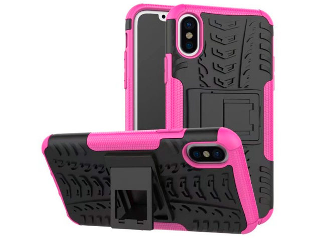 Чехол Yotrix Shockproof case для Apple iPhone XS max (розовый, пластиковый)