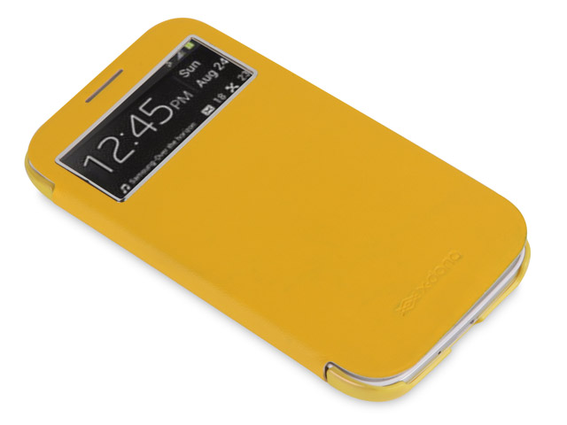 Чехол X-doria Dash Folio View для Samsung Galaxy S4 i9500 (желтый, кожанный)