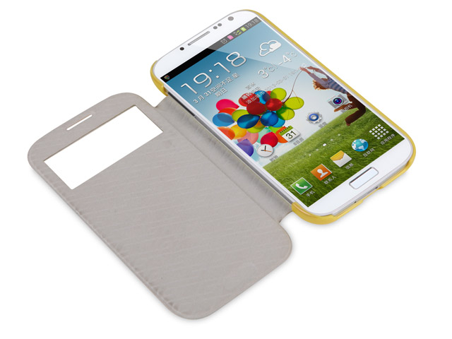 Чехол X-doria Dash Folio View для Samsung Galaxy S4 i9500 (желтый, кожанный)