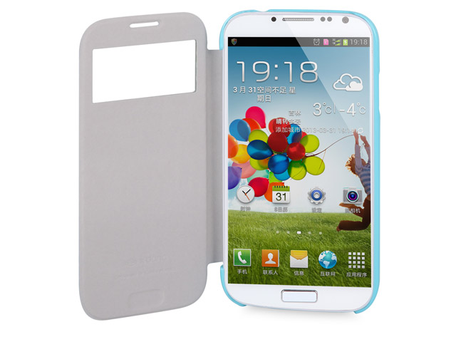 Чехол X-doria Dash Folio View для Samsung Galaxy S4 i9500 (голубой, кожанный)