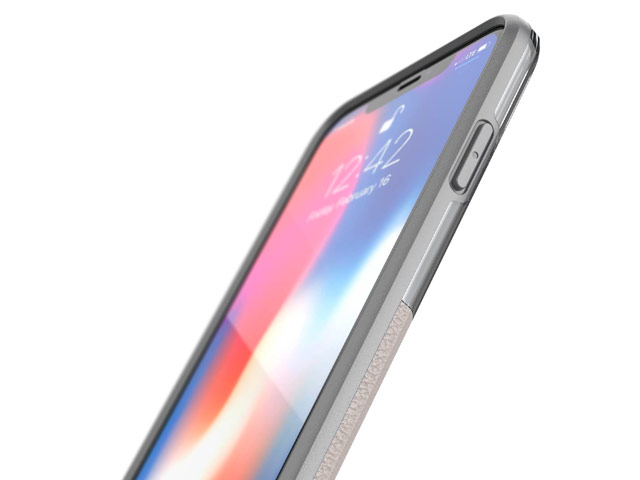 Чехол X-doria Dash case для Apple iPhone XS max (бежевый, кожаный)