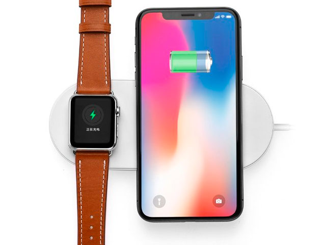 Беспроводное зарядное устройство Synapse AirPower mini (белое, Fast Charge, стандарт QI, зарядка Apple Watch)