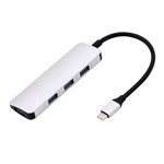 USB-хаб Synapse USB-C Hub универсальный (4 x USB-порта, USB 3.0, порт зарядки, серебристый)
