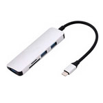 USB-хаб Synapse USB-C Hub универсальный (3 x USB-порта, USB 3.0, кард-ридер SD/micrоSD, серебристый)