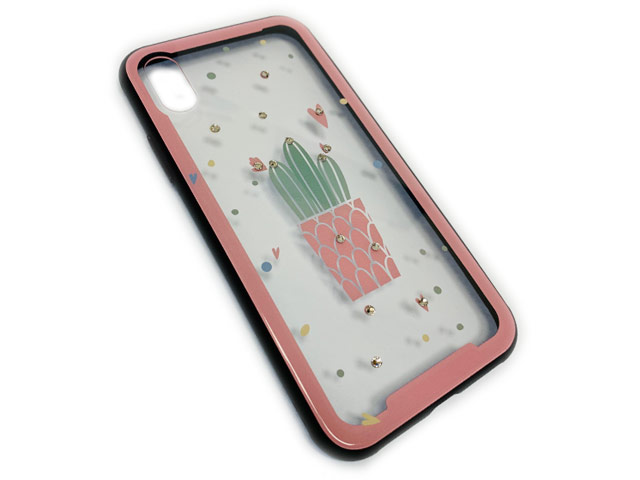 Чехол Synapse Glassy Case для Apple iPhone X (Cactus, гелевый/стеклянный)
