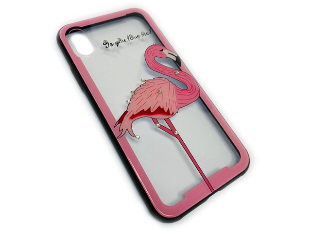 Чехол Synapse Glassy Case для Apple iPhone X (Flamingo, гелевый/стеклянный)